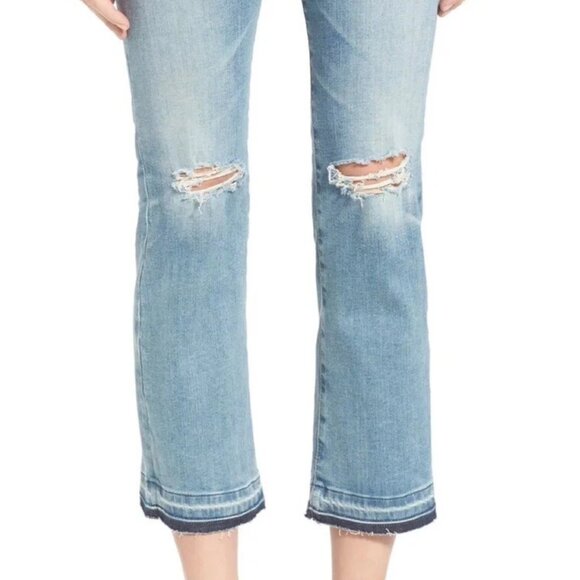 AG Adriano Goldschmied Jodi Crop High Rise Slim Flared Jeans 26 Distressed $245 - Picture 5 of 16